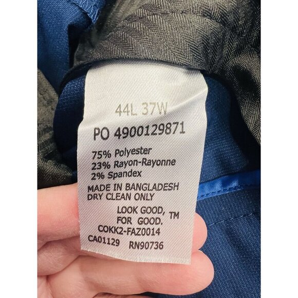 Kenneth Cole Reaction Men’s Slim Fit Dress Pants 37/32 Blue Navy Solid NWT - Picture 7 of 7
